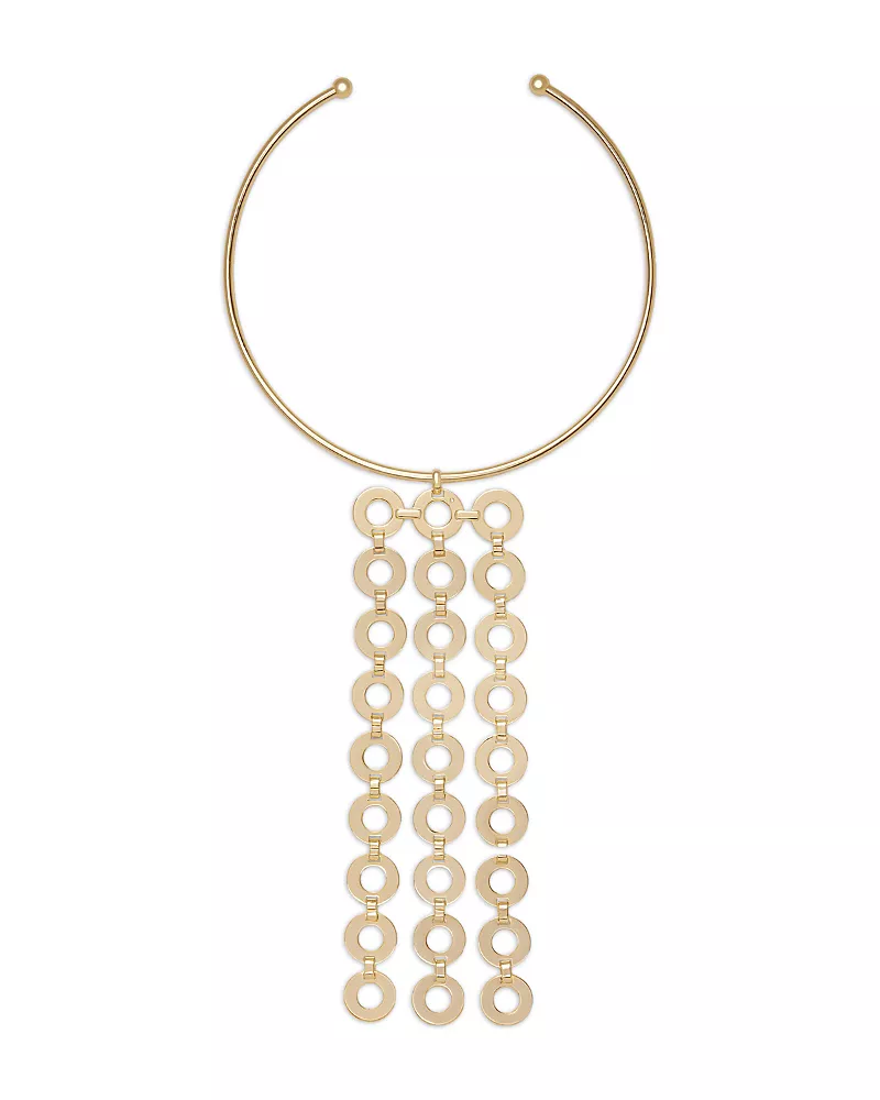 Ramy Brook Ring Link Jewelry Multi Ring Statement Necklace, 15.7