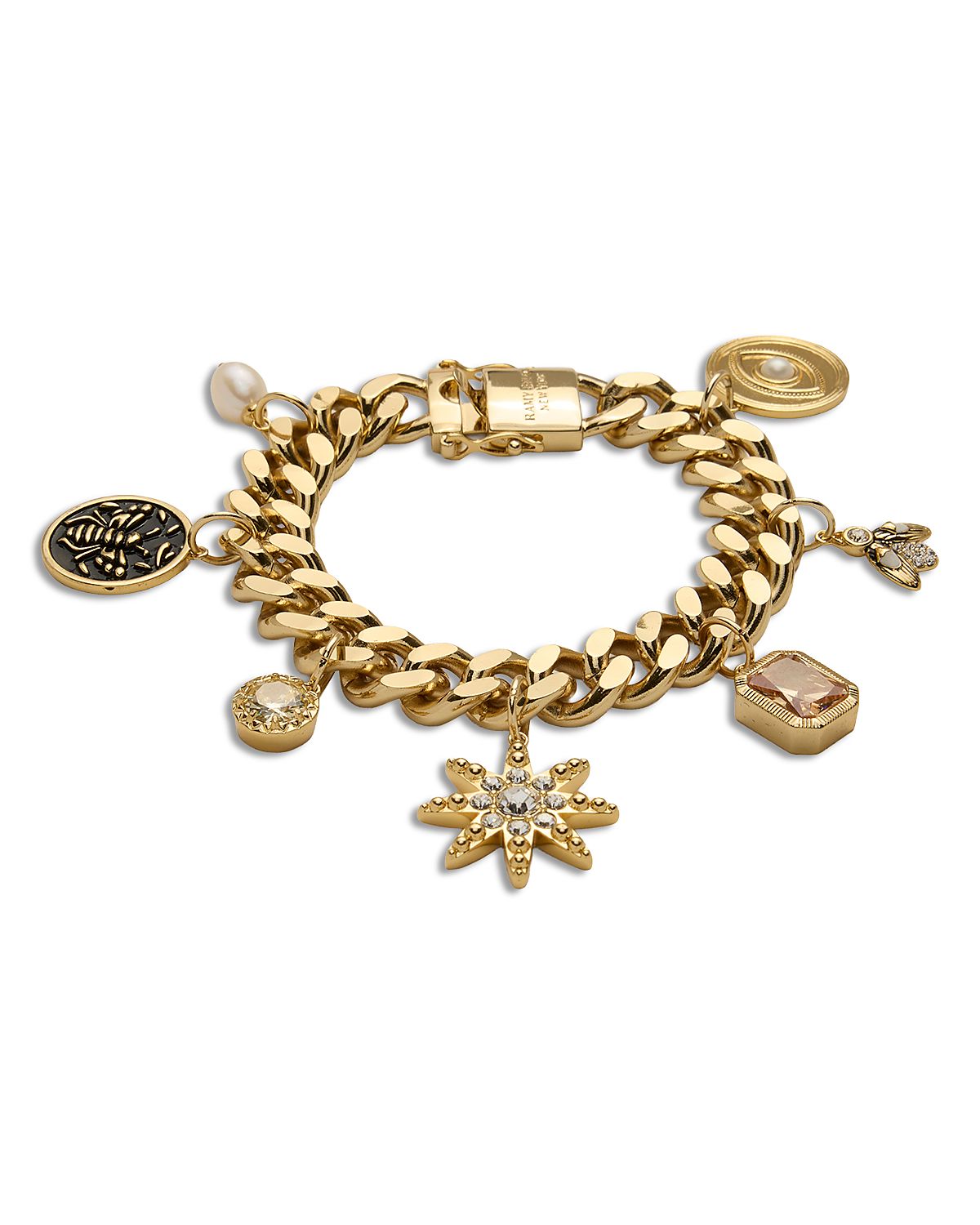 Ramy Brook Bead Charm Jewelry Cubic Zirconia, Freshwater Pearl Emma Charm Bracelet
