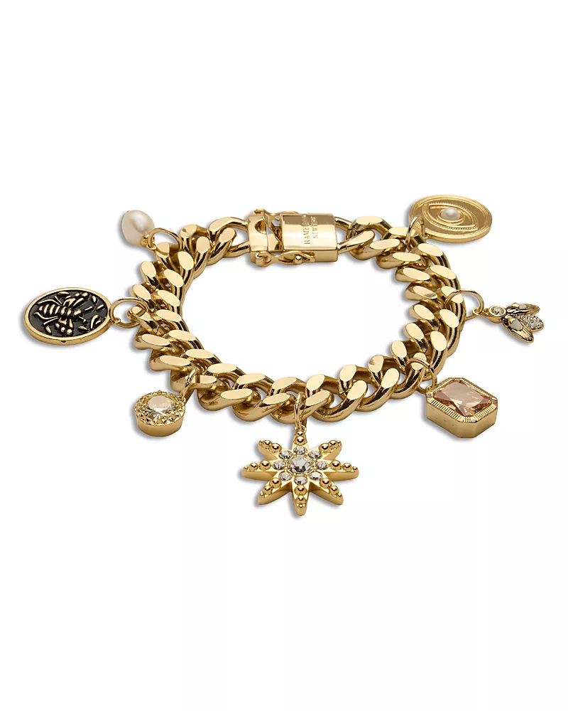 Ramy Brook Bead Charm Jewelry Cubic Zirconia, Freshwater Pearl Emma Charm Bracelet
