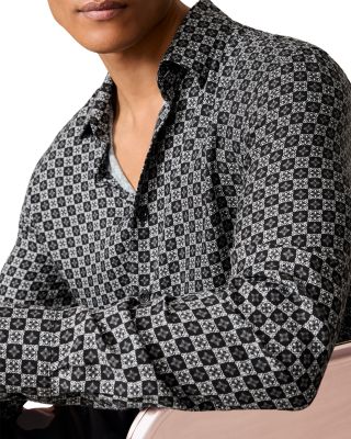 Long Sleeve Printed Button Front Shirt