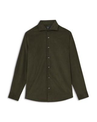 Long Sleeve Fine Cord Button Front Shirt