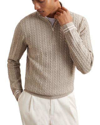 Tuscano Quarter Zip Cable Knit Sweater
