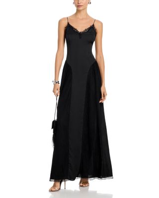 Satin Lace Maxi Dres