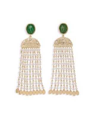 Stone Charm Jewelry Marcia Fringe Drop Earrings