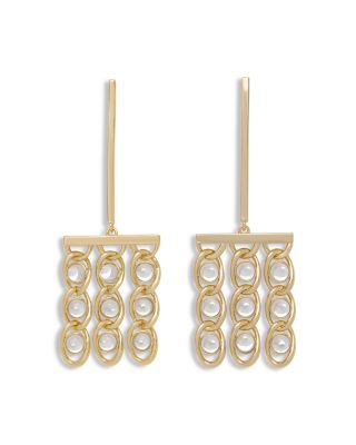 Glass Chain Jewelry Dominika Glass Stone Chain Drop Earrings