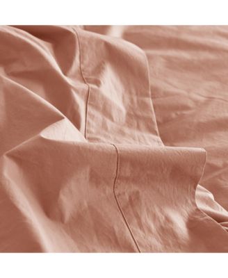 Washed Cotton Percale Flat Sheet, King