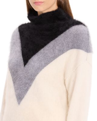 Chevron Yoke Cashmere Sweater