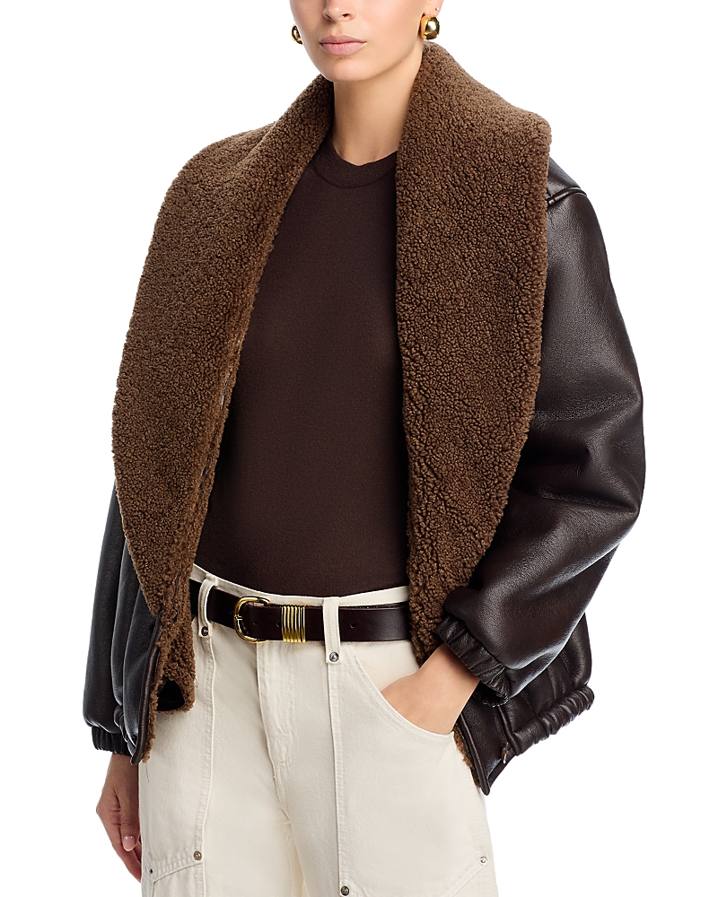 Blanknyc Icon Status Shawl Collar Faux Leather Coat In Brown