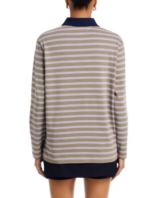 x Fruit of the Loom Striped Long Sleeve Polo