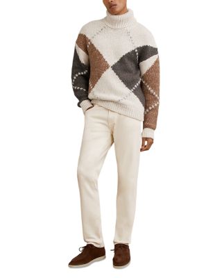 Kennedy Relaxed Fit Roll Neck Argyle Sweater