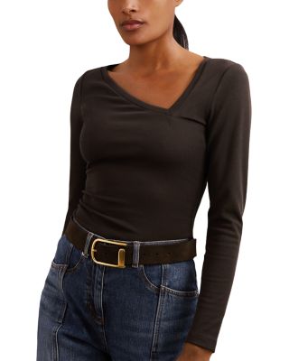 Felicity Asymmetric Neck Long Sleeve Top