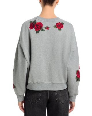 Teddy Rose Embroidered Sweatshirt