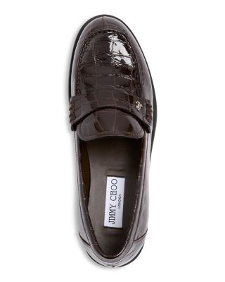 Women&#39;s Ivy Croc Embossed Loafers 