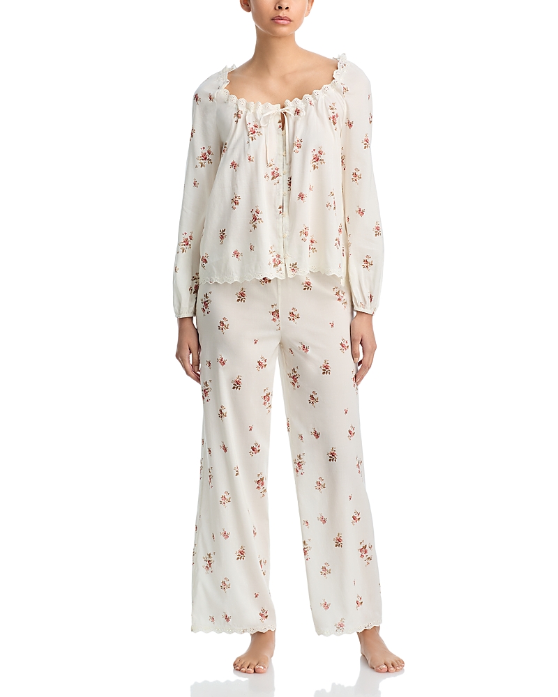 Reformation Paloma Pajama Set In Maven In White