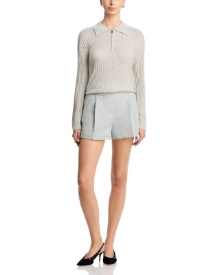 Sabine Silk & Cashmere Zippered Polo Top