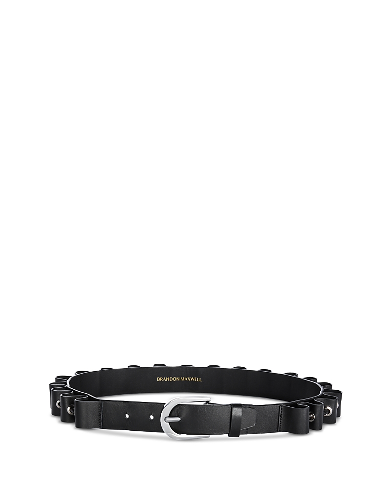 Brandon Maxwell Steele Leather Belt In Black