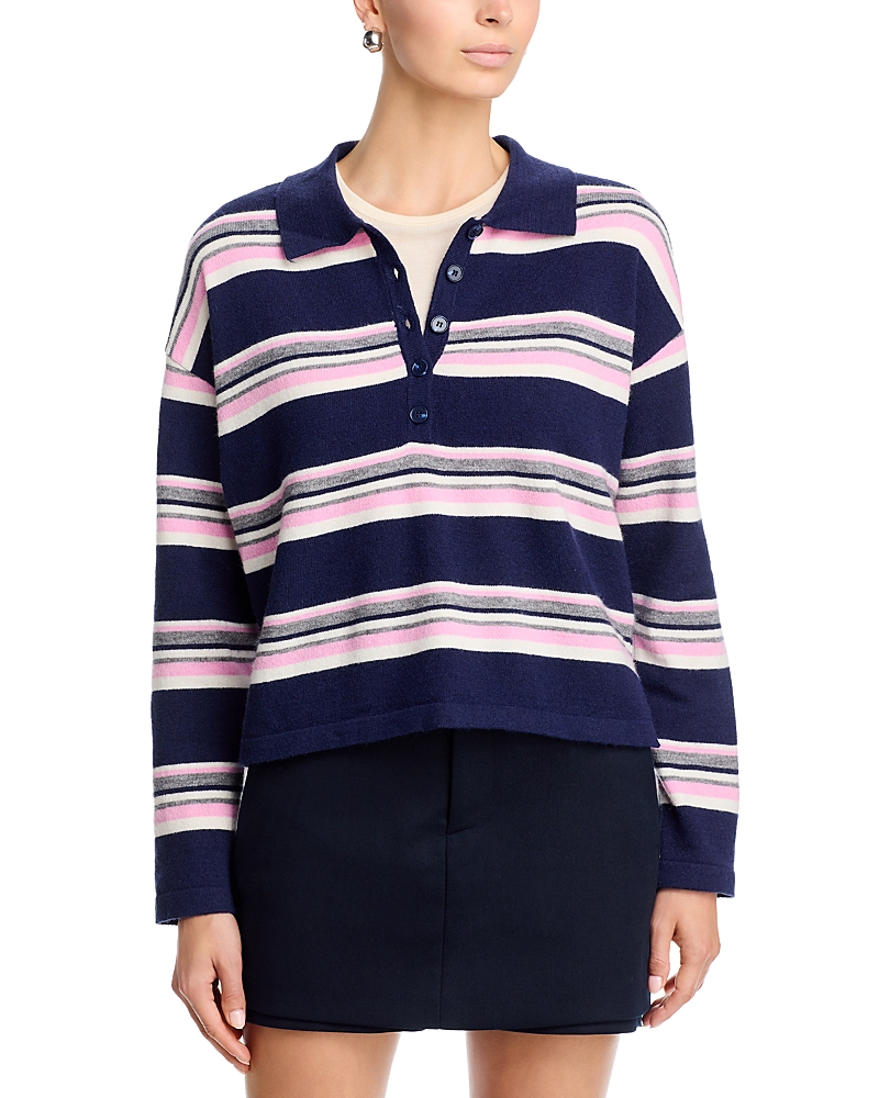 Aqua Striped Polo Top - Exclusive