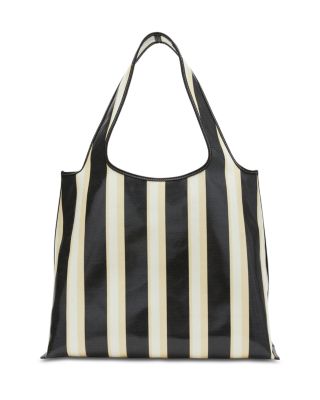 Medium Dual Stripe Cotton Market Tote Bag