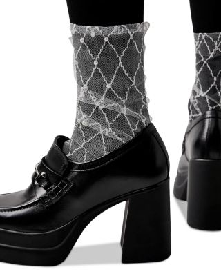 Faux Diamonds & Pearls Sheer Socks 