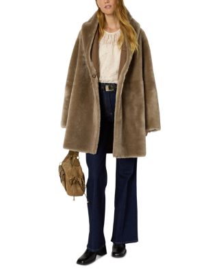 Malia Shearling Shawl Collar Coat