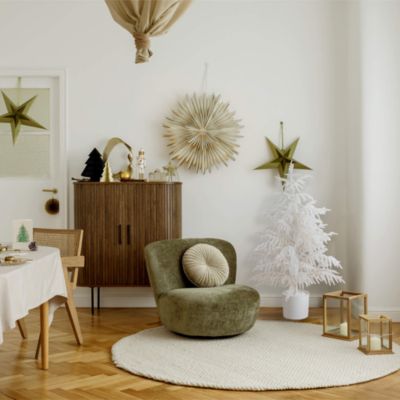 Artificial Real Touch White Norfolk Island Pine 4&#39; Christmas Tree with Natural Look