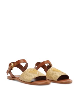 Women's Raffia Flats Sandals