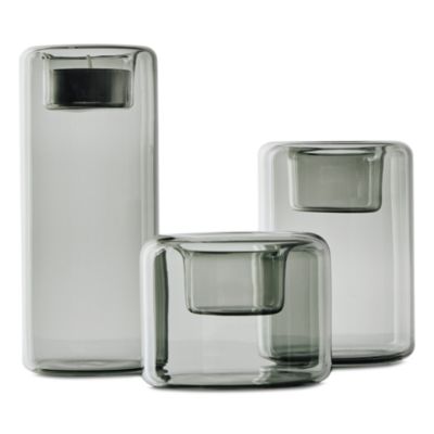 Amber Happy Votive Holders, Set of 3