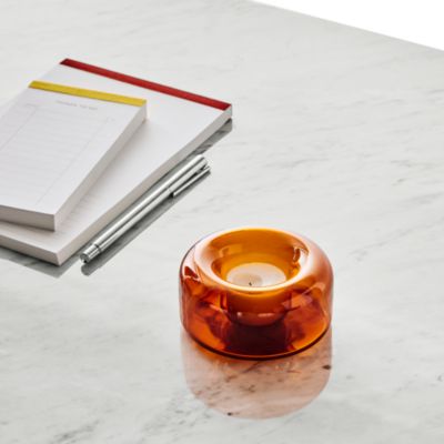 Amber Happy Votive Holder