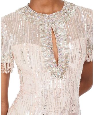Nova Sequin-Embellished Keyhole-Neck Maxi Dress