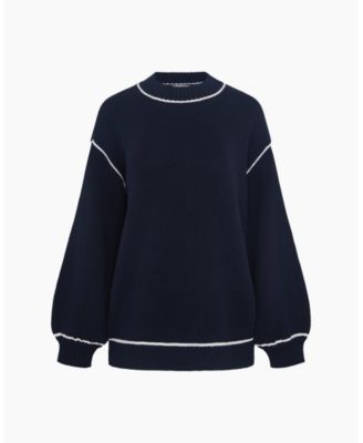 Cotton Oversized Mock Neck Sweater