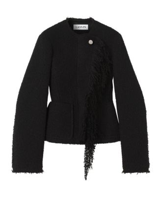  Asymmetrical Jacket in Boucle Wool