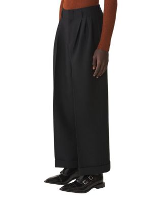  Wide-Leg Flannel Pants