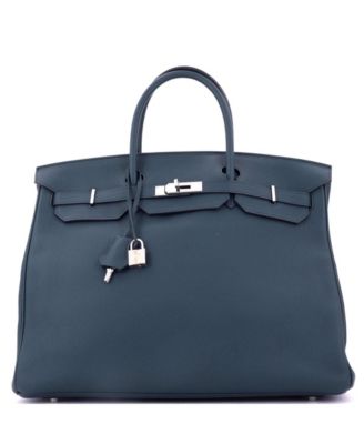 Birkin 40 Handbag Blue Togo with Palladium Hardware