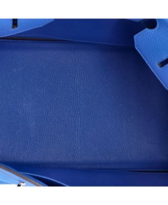 Birkin 35 Handbag Blue Togo with Palladium Hardware