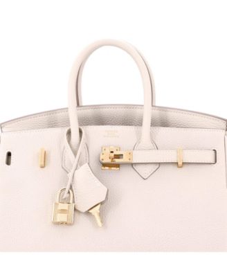 Birkin 25 Handbag Light Togo with Rose Gold Hardware