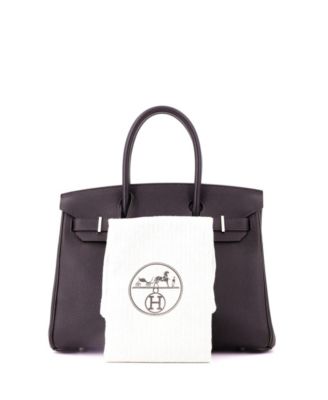 Birkin 30 Handbag Brown Togo with Palladium Hardware