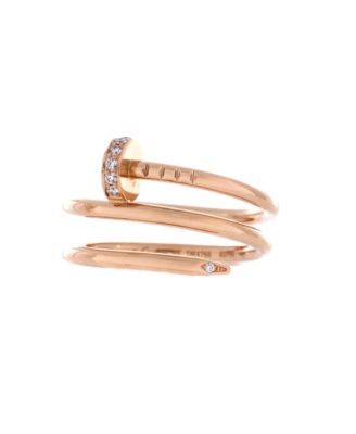 Small Juste un Clou Double Ring 18K Rose Gold and Diamonds