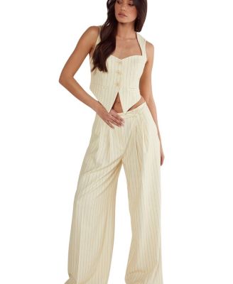  Pinstripe Tailored Top