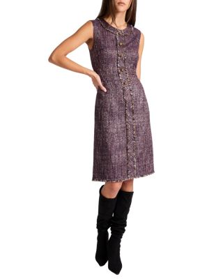 Laura Sleeveless Sheath Dress in Lightweight Tweed