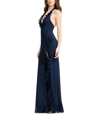 Kathleen Ruffled Halter Gown