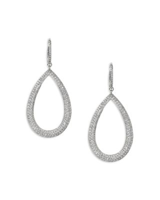 Crushed Pav&eacute; Tear Shape Drop Earrings 