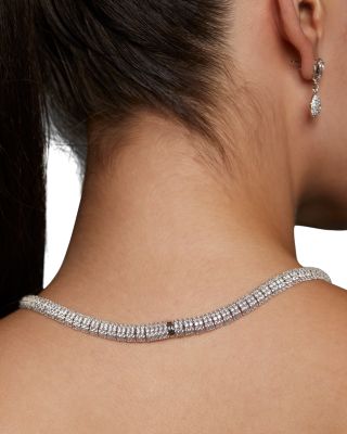 Crushed Pav&eacute; Dome Collar Necklace, 16" 