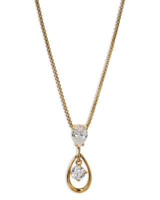 It Girl Cubic Zirconia Pear Shape Pendant Necklace, 16"-18" 