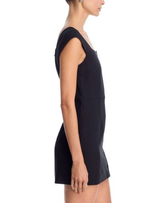 Azra Square Neck Twill Mini Dress