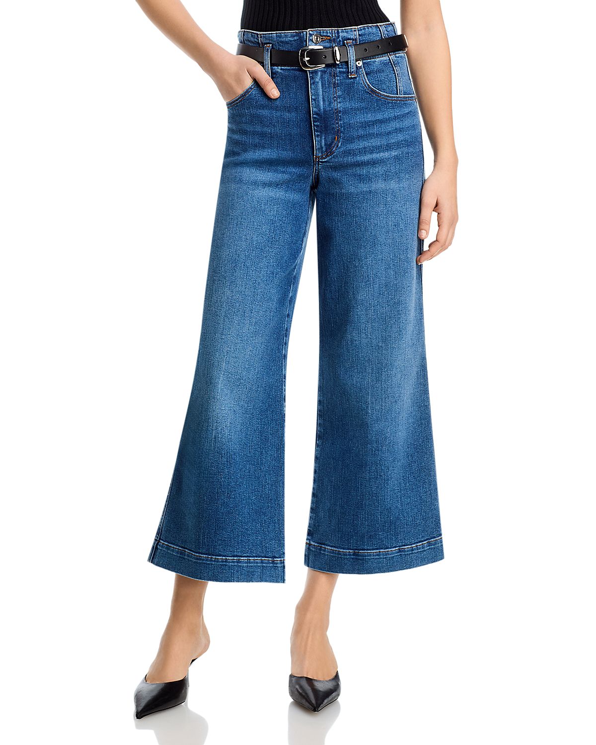 Frame The Seamed High Rise Wide Jeans