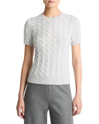 Cable Knit Short Sleeve Sweater