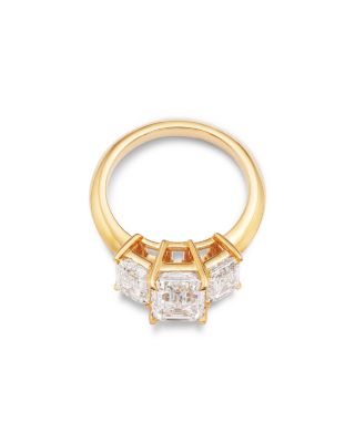Certified Lab Grown Emerald-Cut Diamond Engagement Ring in 18K Yellow Gold, 4.40 tcw