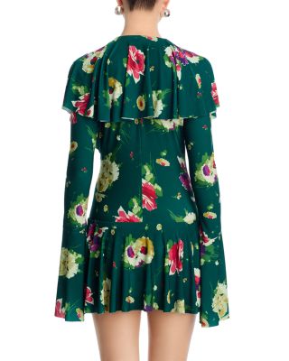 Deep V Ruffle Mini Dress