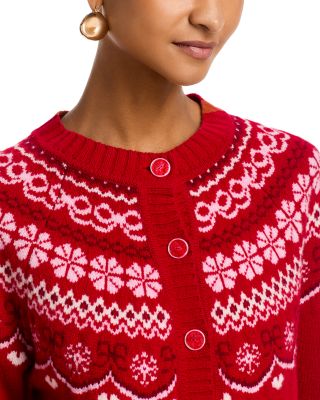 Shantae Merino Wool Crewneck Fair Isle Cardigan Sweater