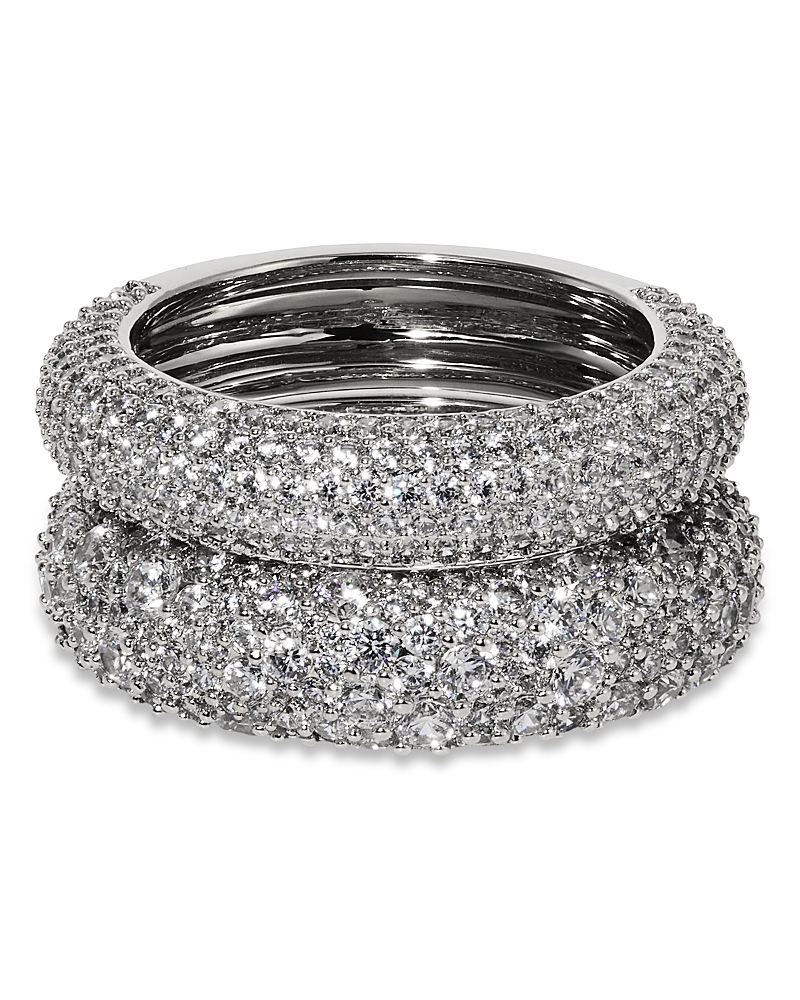 Nadri Crushed Pave Band Rings, Set of 2